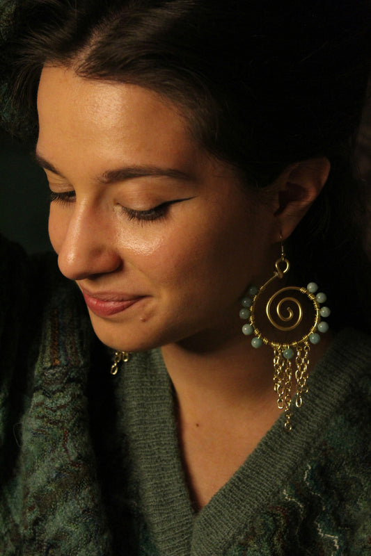Orecchini spirale Amazzonite