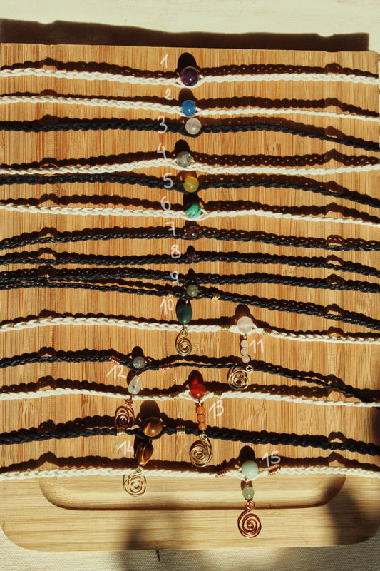 Chokers macrame con pietre